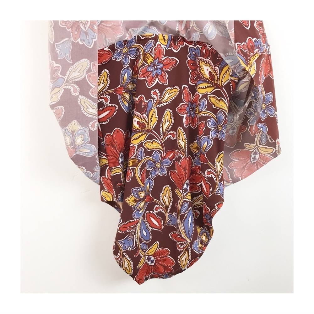 Garnet Hill Brown Floral Tankini One Piece Swimsuit Size 2 - Picture 5 of 9